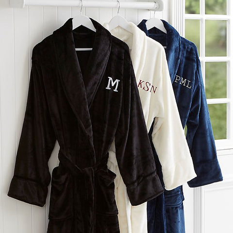 'THE CLASSIC' CORAL FLEECE BATHROBES - EMBROIDERED FRONT INITIAL
