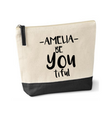 'BE YOU TIFUL' PERSONALISED COTTON COSMETIC BAG