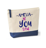 'BE YOU TIFUL' PERSONALISED COTTON COSMETIC BAG