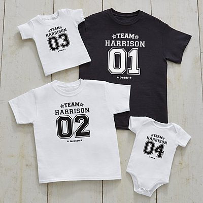 'ALL STAR FAMILY' PERSONALISED TEAM T-SHIRTS