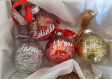 PERSONALISED CHRISTMAS BAUBLE - 8 CMS MIXED DESIGNS