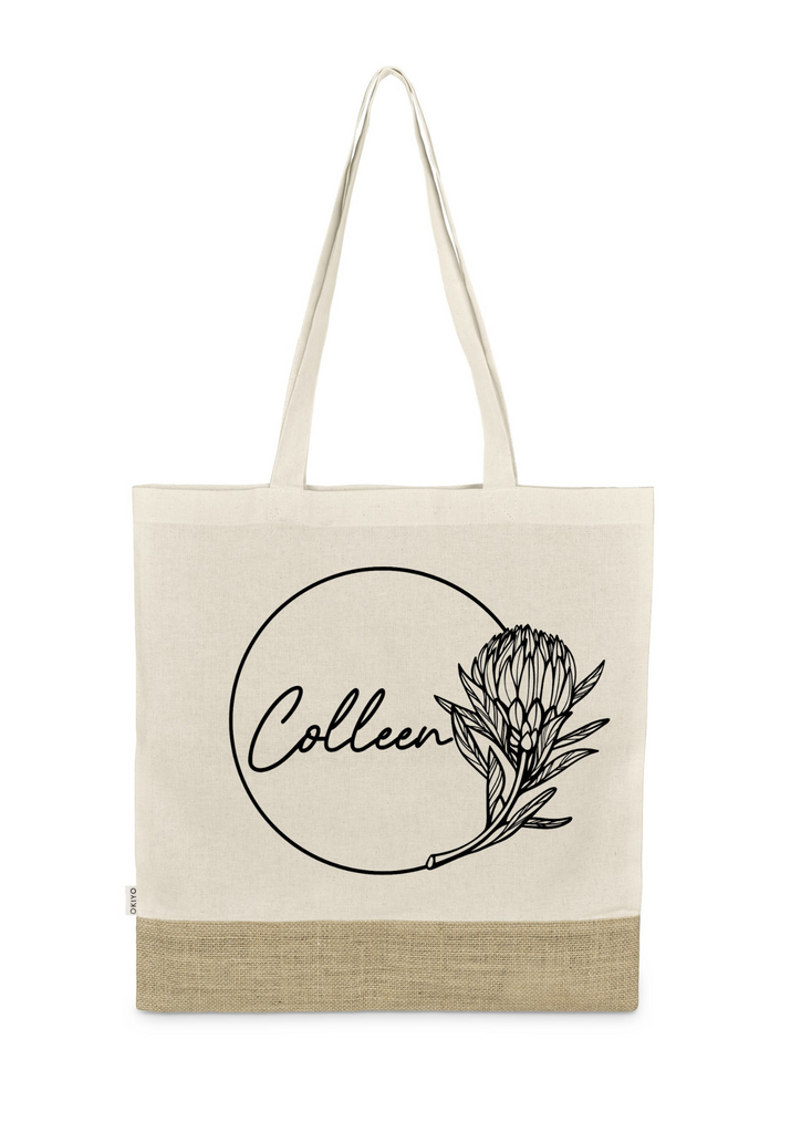 QUEEN OF COURAGE PROTEA PERSONALISED COTTON TOTE BAG