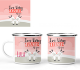 'I'M VERY FAWNED OF YOU' PERSONALISED ENAMEL CUP