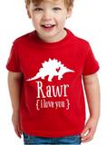 'RAWR I LOVE YOU' KIDS VALENTINES DAY T-SHIRTS
