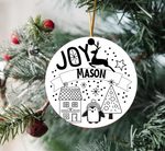'CHRISTMAS JOY' PERSONALISED CERAMIC ORNAMENT