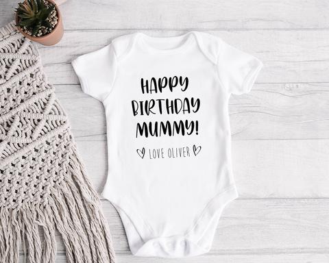 HAPPY BIRTHDAY MOMMY/DADDY' PERSONALISED BABY GROWS – Thingease