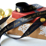 25 MM PERSONALISED CHRISTMAS RIBBON (VARIOUS COLOURS) 20 METERS